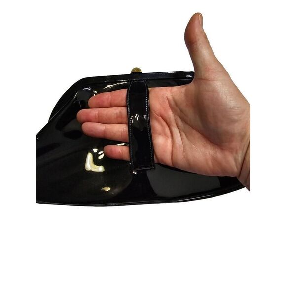 Patent Leather Clutch with Handle - Picture 3 of 7